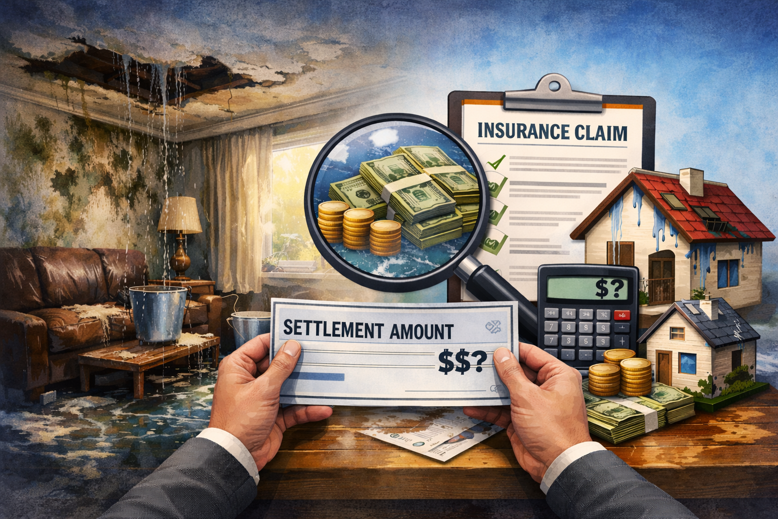 how much does insurance need to pay me for mold and water damage